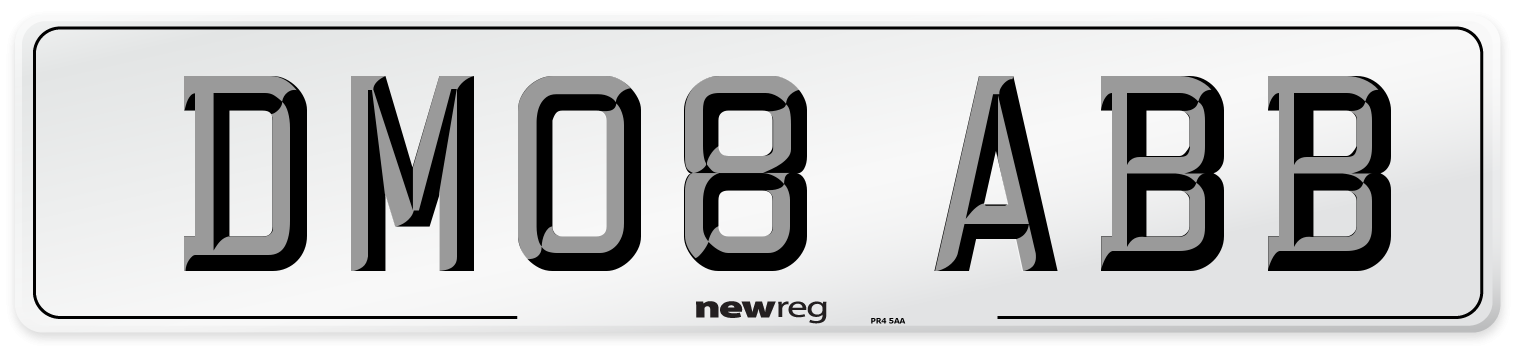 DM08 ABB Number Plate from New Reg